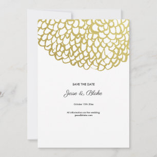 Goldene handgezeichnet Petal-Pattern-Hochzeit Einladung