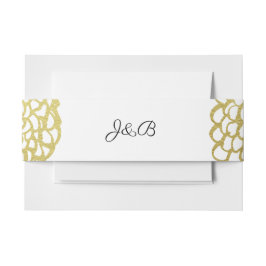 Goldene handgezeichnet Petal-Pattern-Hochzeit Einladungsbanderole