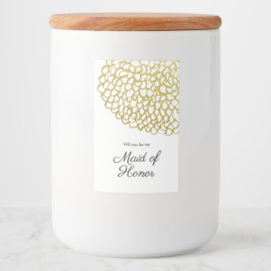 Goldene handgezeichnet Petal-Pattern-Hochzeit Lebensmitteletikett
