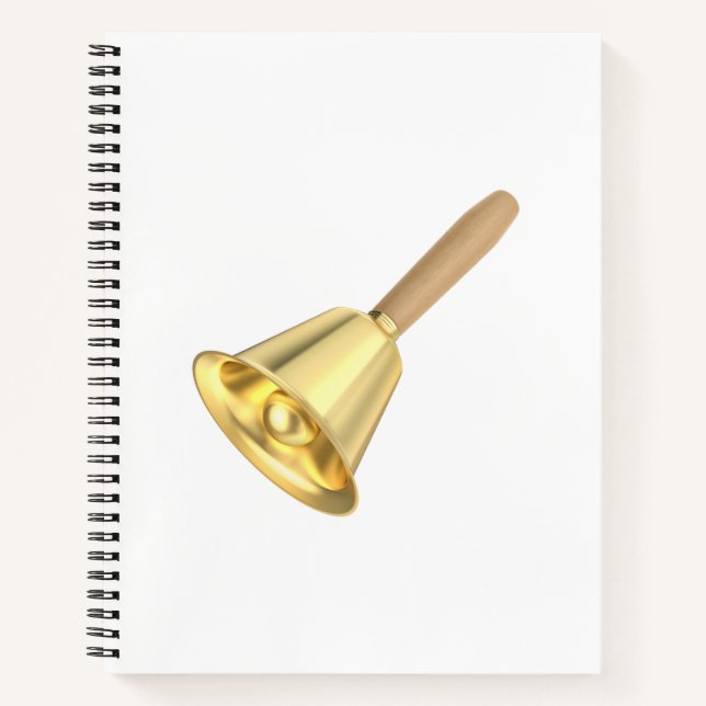 Goldene Handglocke mit Holzgriff Notizbuch (Vorderseite)