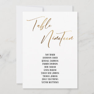 Goldene Handschrift-Tisch Neunzehn Sitzordnung