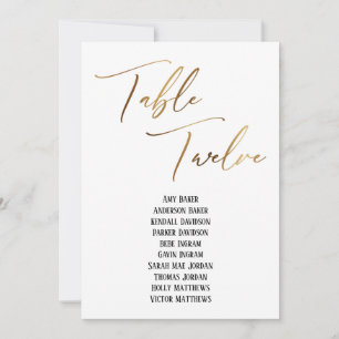 Goldene Handschrift-Tisch-Zwölf-Sitzordnung