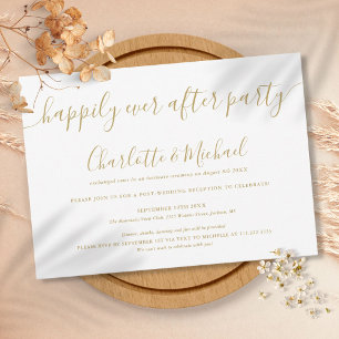 Goldene Happily Ever After Party Hochzeit Einladung