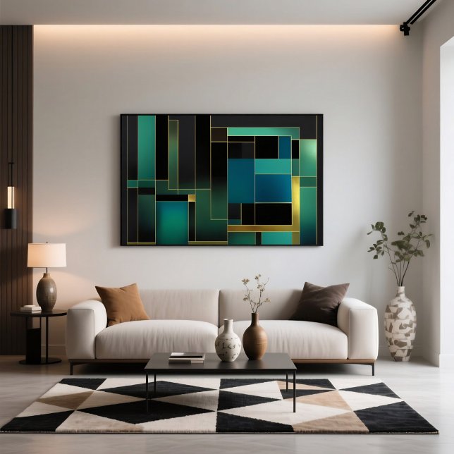 Goldene Harmonie in Grün und Blau Poster (Von Creator hochgeladen)