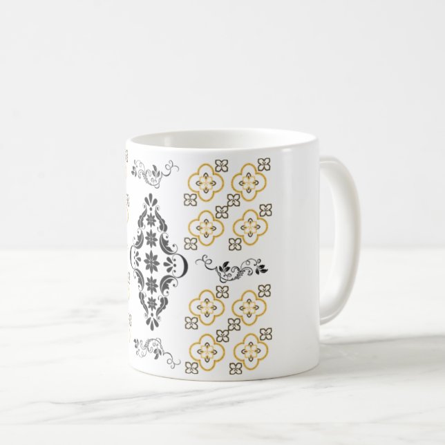 Goldene Harmonie - Tasse Design mit arabischem Mus (VorderseiteRechts)