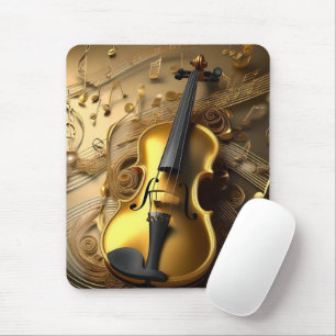 Goldene Harmonie: Vintage Geige auf schimmernden N Mousepad