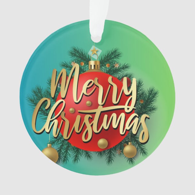 Goldene helle Weihnachtsfeier Moderne Ornament (Vorderseite)