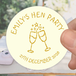 Goldene Henne-Party Junggesellinnenabschied Toast Runder Aufkleber