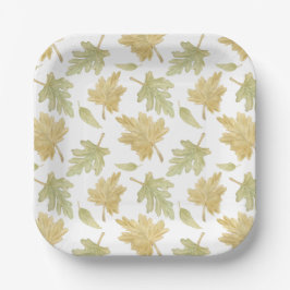 Goldene Herbst-Blätter im Wasserfarblook zum Thank Pappteller
