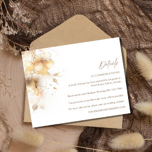 Goldene Herbst-Blumen-Hochzeitsdetails Begleitkarte