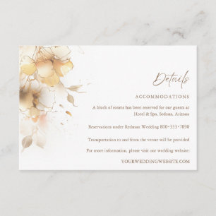 Goldene Herbst-Blumen-Hochzeitsdetails Begleitkarte