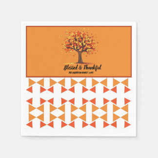Goldene Herbstbäume Frohe Thanksgiving-Grüße Serviette
