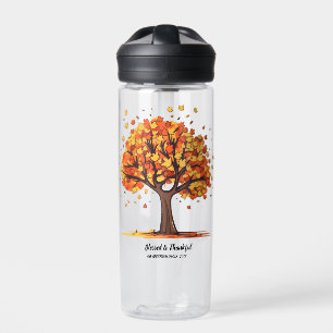 Goldene Herbstbäume Frohe Thanksgiving-Grüße Trinkflasche