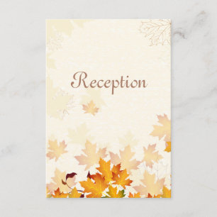 Goldene Herbstblätter Hochzeitsempfangskarte Begleitkarte
