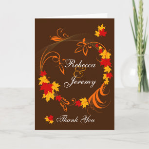 Goldene Herbstblüten Hochzeit Danke