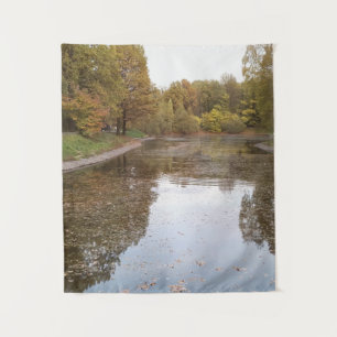 Goldene Herbstsee-Edition Wandteppich
