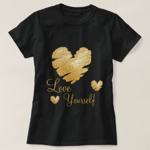 Goldene Herz-Liebe sich T-Shirt