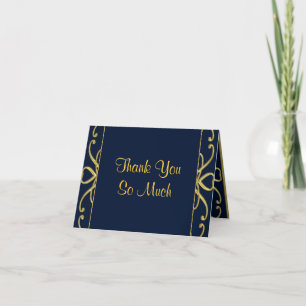Goldene Herzen Auf Blau 50. Hochzeitstag Dankeskarte