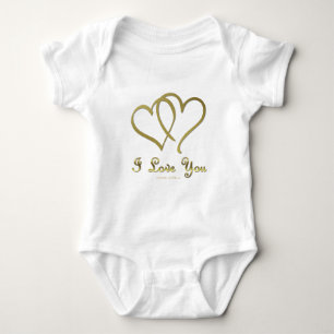 Goldene Herzen bei der Liebe Baby Strampler