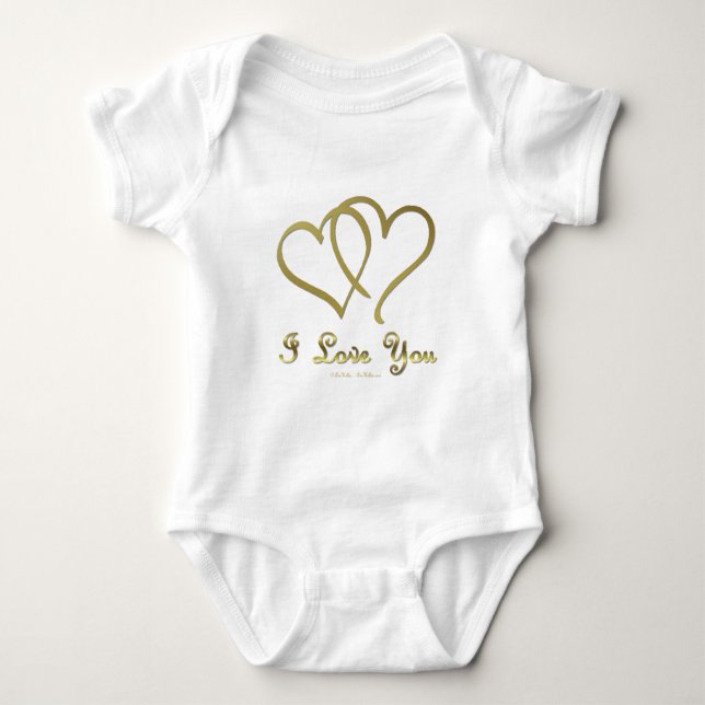 Goldene Herzen bei der Liebe Baby Strampler (Vorderseite)