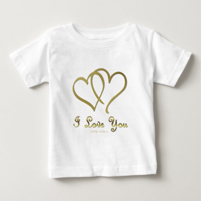 Goldene Herzen bei der Liebe Baby T-shirt (Vorderseite)