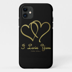 Goldene Herzen bei der Liebe iPhone 11 Hülle