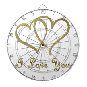 Goldene Herzen bei der Liebe Dartscheibe