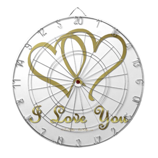 Goldene Herzen bei der Liebe Dartscheibe (vorne)