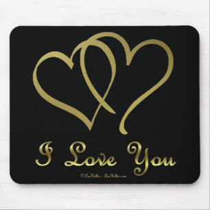 Goldene Herzen bei der Liebe Mousepad