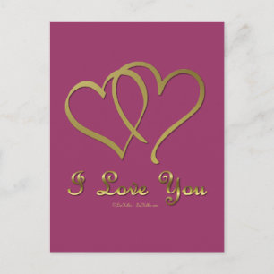Goldene Herzen bei der Liebe Postkarte