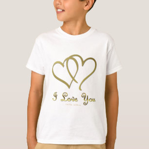 Goldene Herzen bei der Liebe T-Shirt