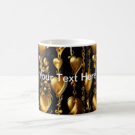 Goldene Herzen der Liebe Kaffeetasse