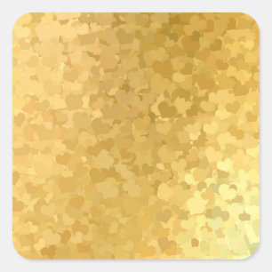 Goldene Herzen Elegante Leere Textvorlage zum Hinz Quadratischer Aufkleber