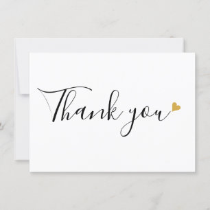 Goldene Herzen Elegante moderne Schrift Dankeskarte