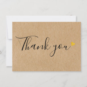 Goldene Herzen Elegantes Skript Rustikales Kraft Dankeskarte