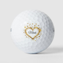 Goldene Herzen für Golfer an der Valentinstag-LIEB