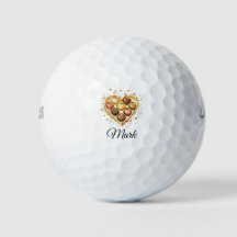 Goldene Herzen für Golfer an der Valentinstag-LIEB