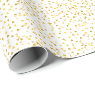 Goldene Herzen Konfetti-Geschenkpapier Geschenkpapier