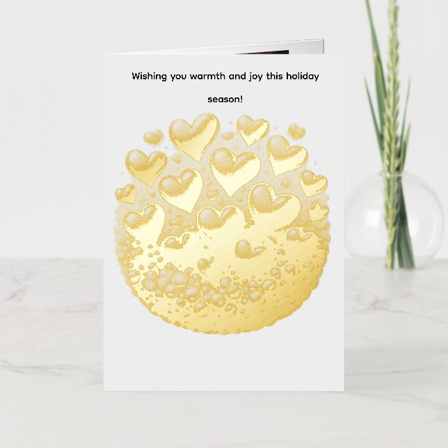 Goldene Herzen Platzen Grußkarte (Vorderseite)
