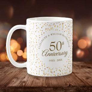 Goldene Herzen zum 50. Jahrestag Kaffeetasse