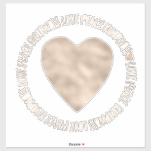 Goldene Herzlichkeit Liebe Frieden Inspiration Zit Aufkleber
