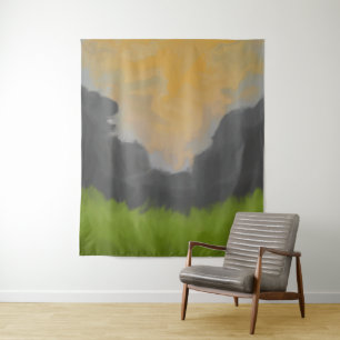 Goldene Himmel-Landschaftsmalerei Wandteppich