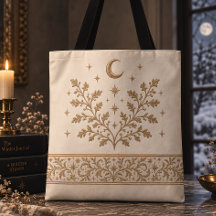 Goldene Himmlische Botanische Mond Weihnachten
