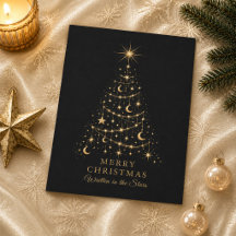 Goldene himmlische Weihnachtsbaum-Familien-Feierta