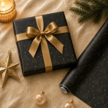 Goldene himmlische Weihnachtsbaum-Verpackungspapie