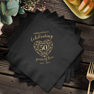 Goldene Hochzeit 50. Foil Stamps Napkins Servietten Mit Folie