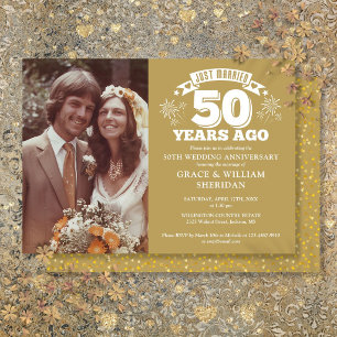 Goldene Hochzeit 50. Hochzeitstag Foto Einladung