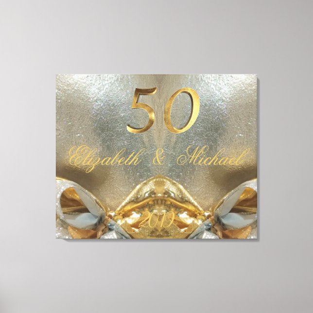 Goldene Hochzeit 50. Hochzeitstag Gold Leinwanddruck (Vorderseite)