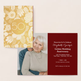 Goldene Hochzeit 50 Jahre Folienkarte