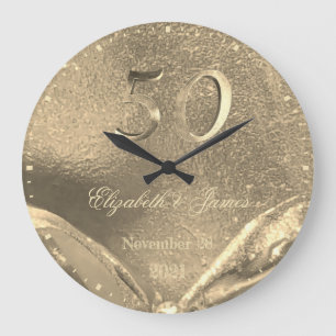 Goldene Hochzeit 50 Jahre Jubiläum Elegante Imitat Große Wanduhr